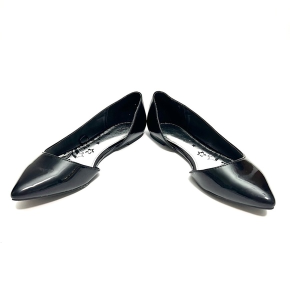 Vintage Y2K deadstock black vegan patent leather pointed toe ballet flats - Picture 5 of 8